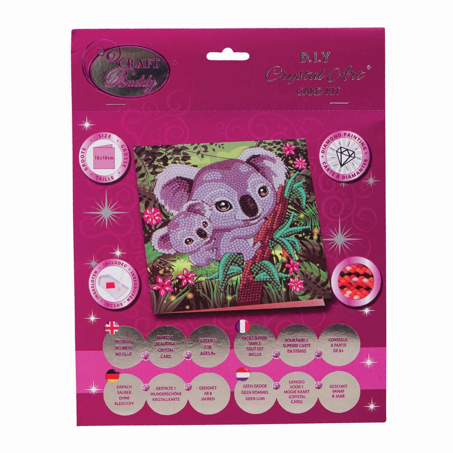 Crystal Art Card Kit: Koala Hugs