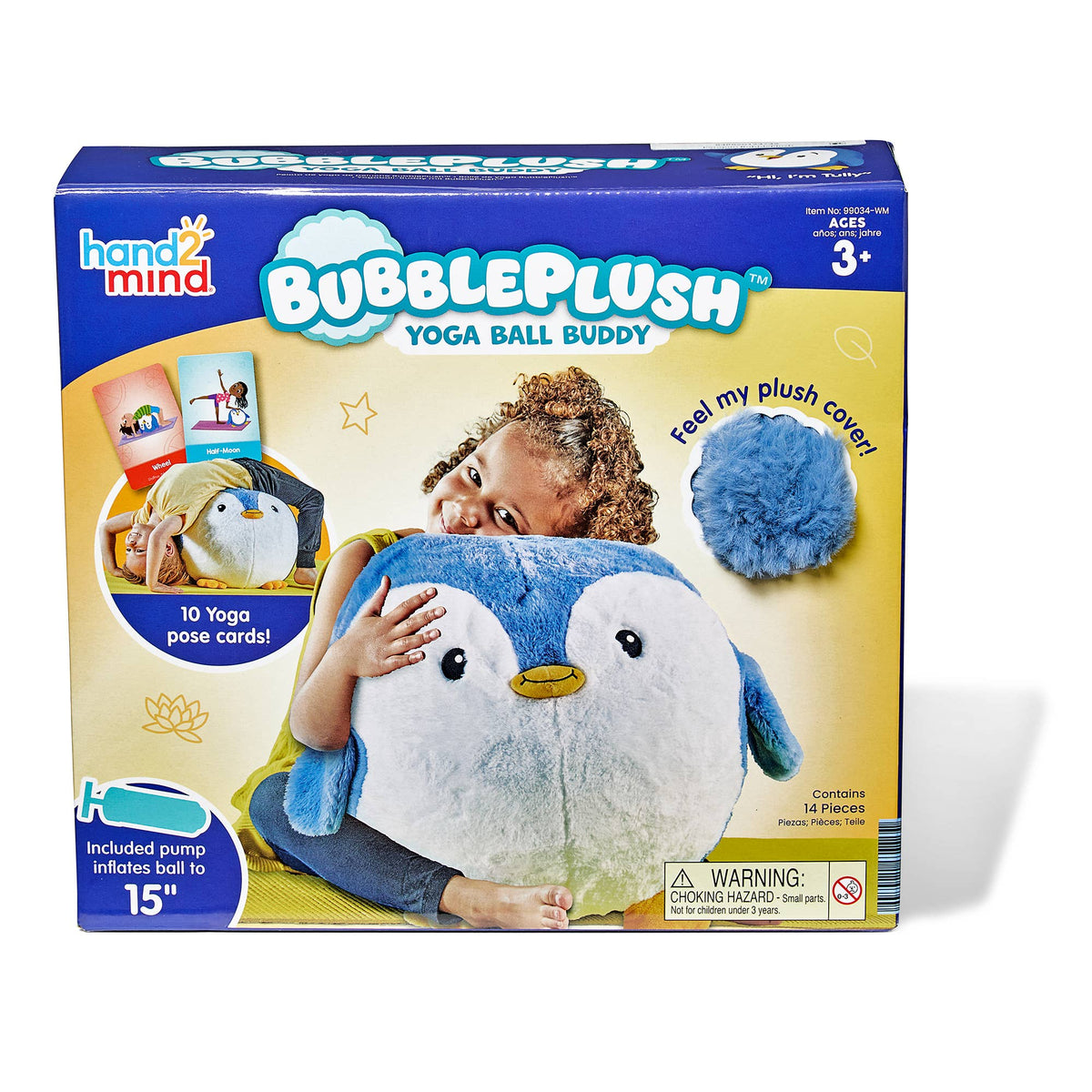 BubblePlush Yoga Ball Buddy Penguin STEM Toy for ages 3+