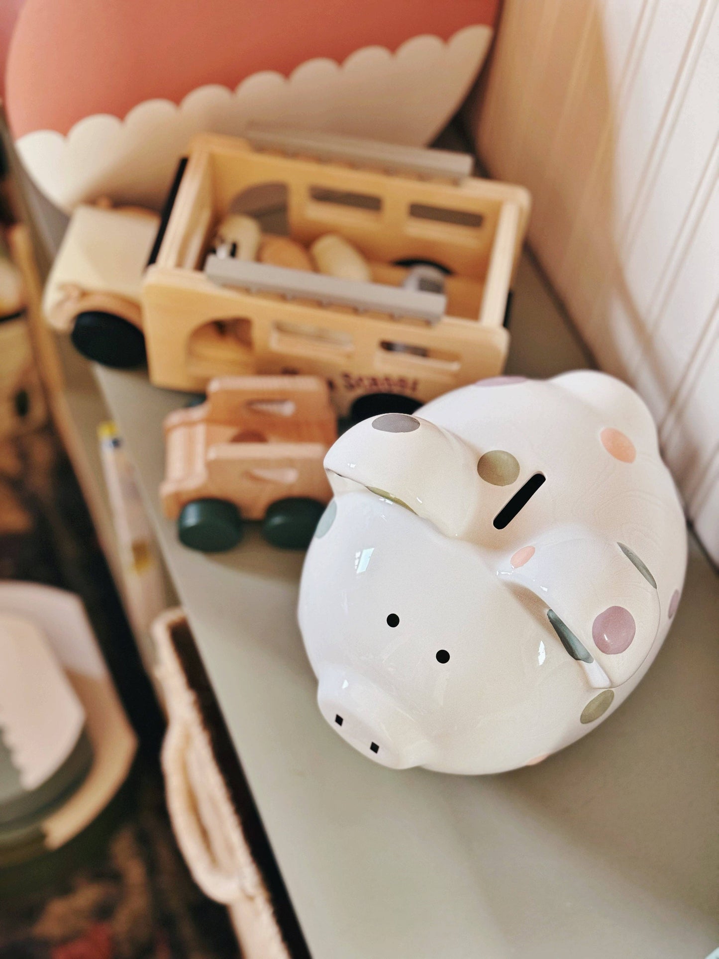 Pastel Polka Dot Piggy Bank