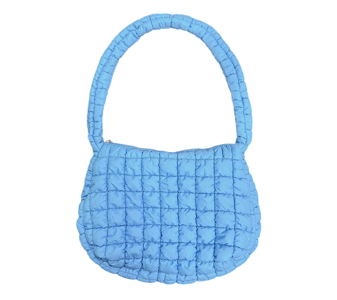 Karma Collection Blue Large Quilted Puffer Tote Bag