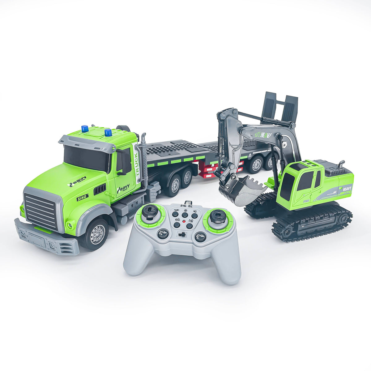 Buddy Truck- 2 in 1 RC Hauler & Excavator with LED Lights