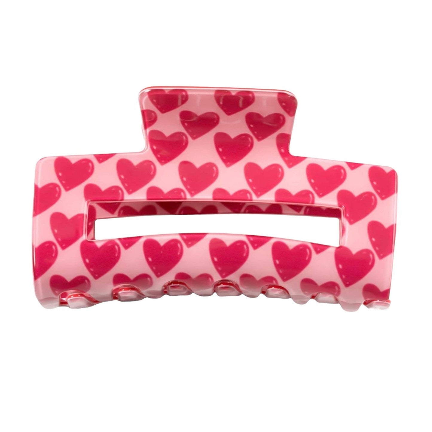 Large Valentine's Day Heart Pink & Red Hair Claw Clip