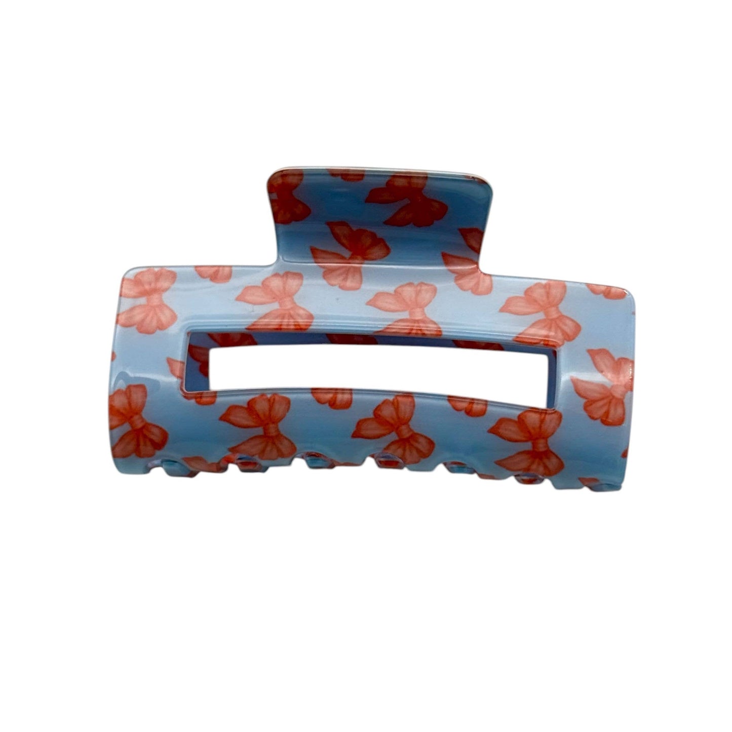 Karma Blue Pink Bow Hair Claw Clip
