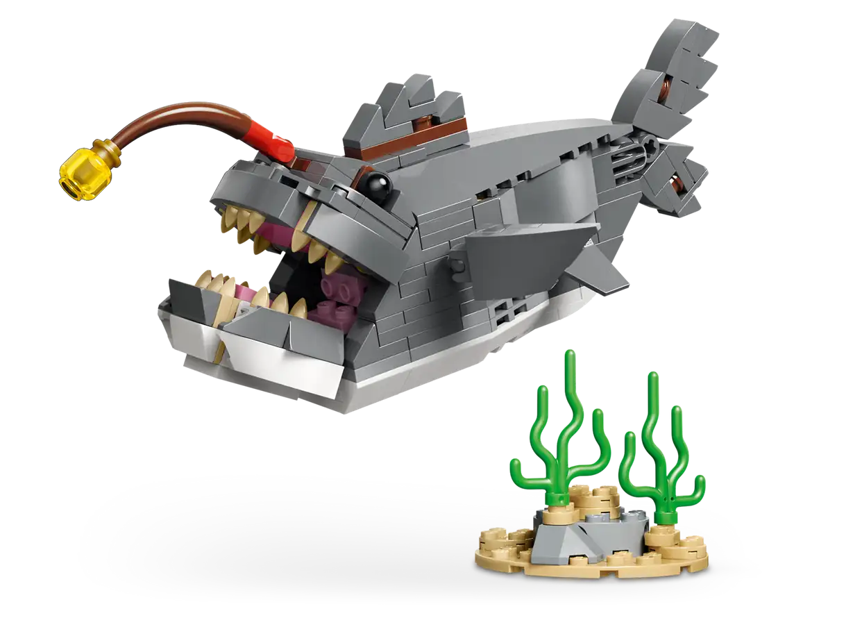 Fierce Shark with a Treasure Chest Lego