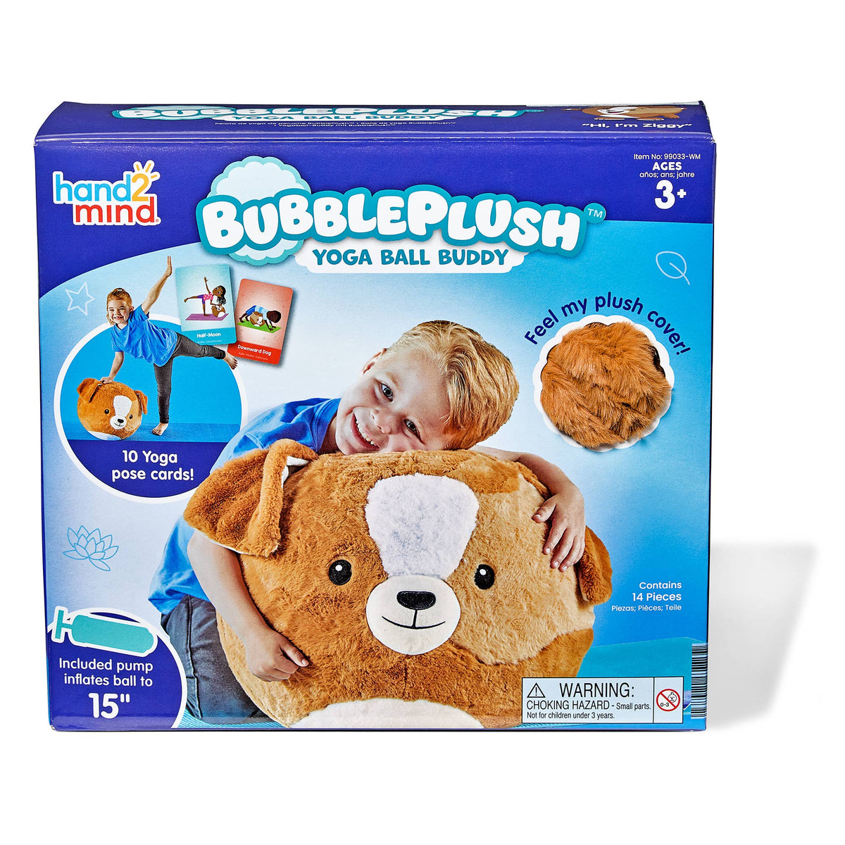 BubblePlush Yoga Ball Buddy Puppy STEM Toy for kids ages 3+