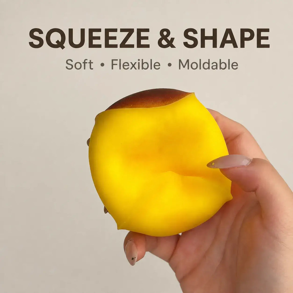 Crunchy Caramel Pudding Moldable Squishy Toy