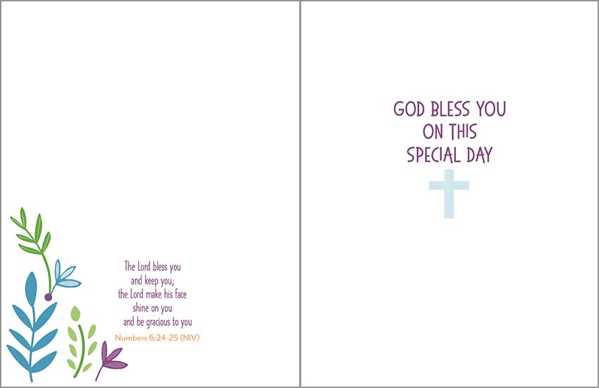 1st Communion With Scripture Religious Greeting Card