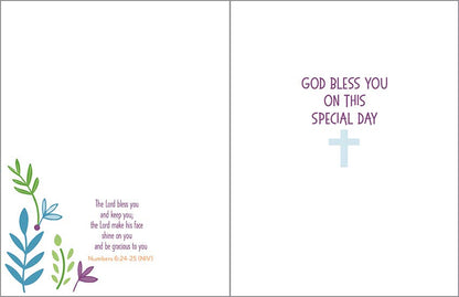 1st Communion With Scripture Religious Greeting Card