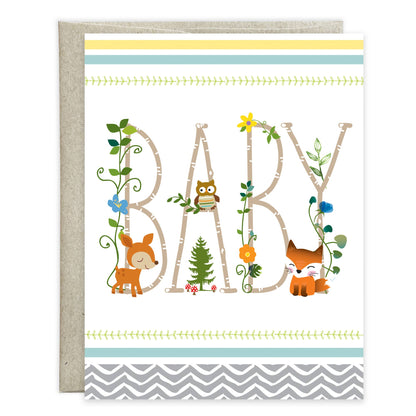 Baby Greeting Card - Woodland Baby