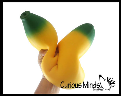 1 Jumbo Doh Banana Fruit Soft Fluff- Filled Squeeze Squishy
