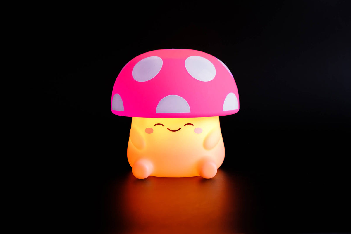 Pink Mushi Ambient Mushroom Night Light - Squishy Silicone USB-C