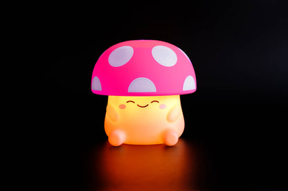 Pink Mushi Ambient Mushroom Night Light - Squishy Silicone USB-C