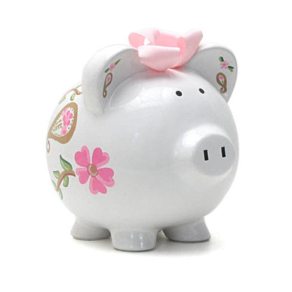 Paisley & Flowers Large Piggy Bank