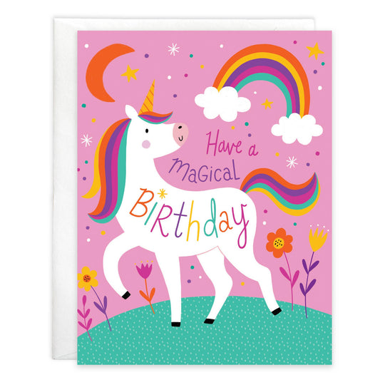 Magical Unicorn Kids Birthday Greeting Card
