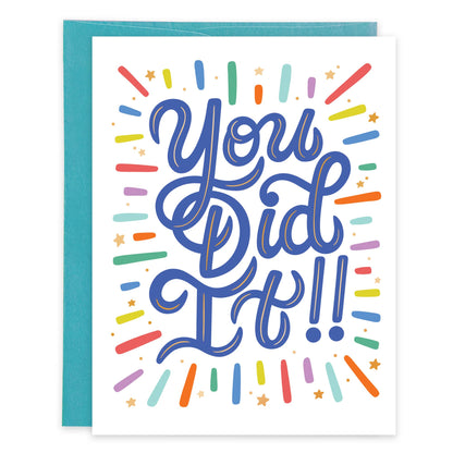 You Did It Burst Congratulations Greeting Card