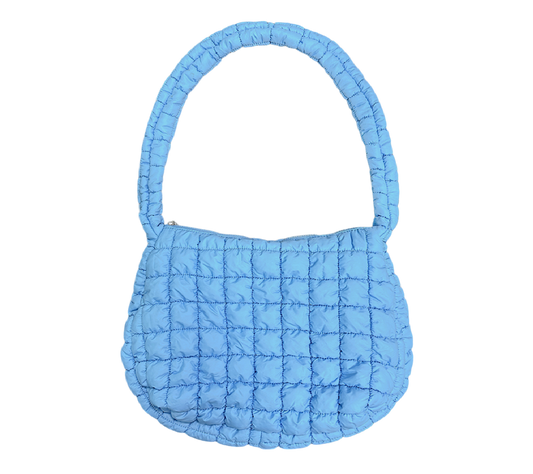 Karma Collection Blue Large Quilted Puffer Tote Bag