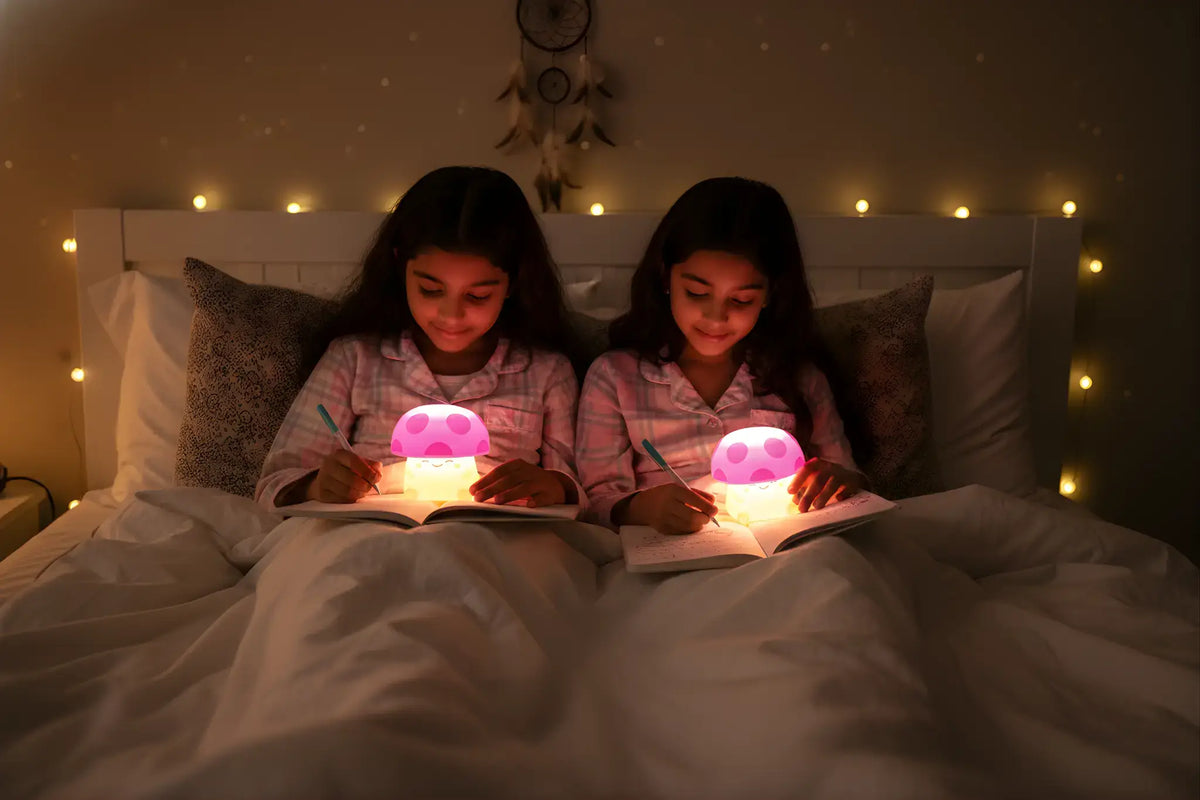 Pink Mushi Ambient Mushroom Night Light - Squishy Silicone USB-C