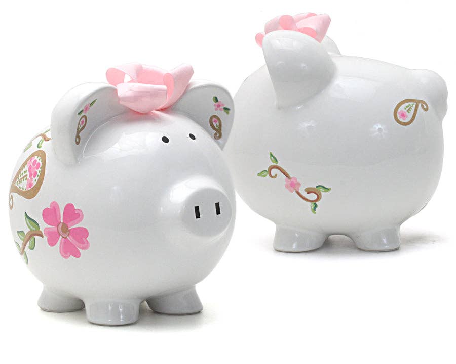 Paisley & Flowers Large Piggy Bank