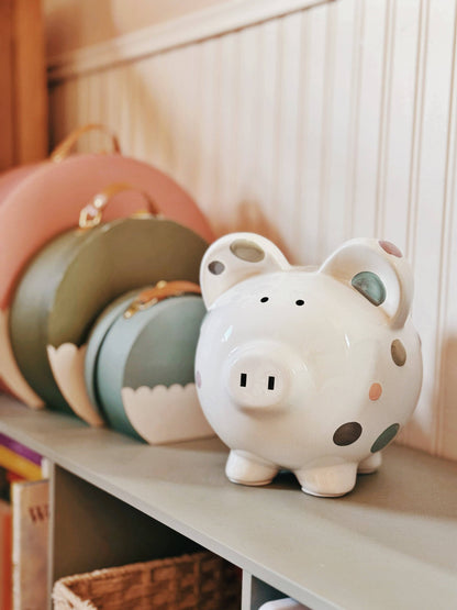 Pastel Polka Dot Piggy Bank