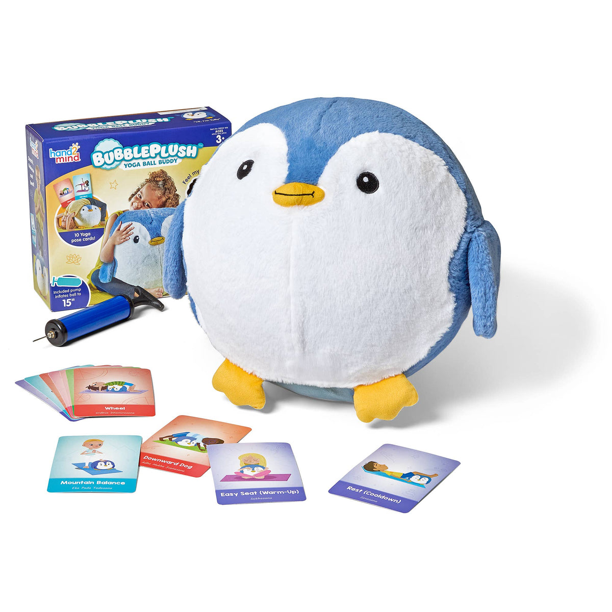 BubblePlush Yoga Ball Buddy Penguin STEM Toy for ages 3+