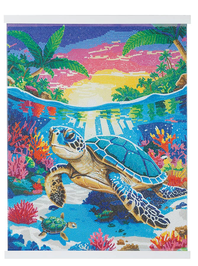 Crystal Art Scroll Kit: Tropical Turtle Paradise