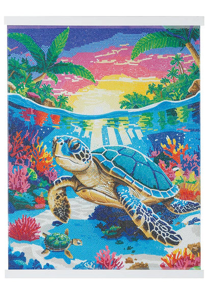 Crystal Art Scroll Kit: Tropical Turtle Paradise