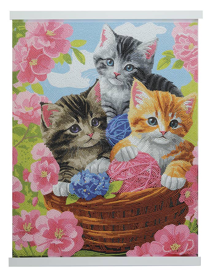 Crystal Art Scroll Kit: Playful Cats
