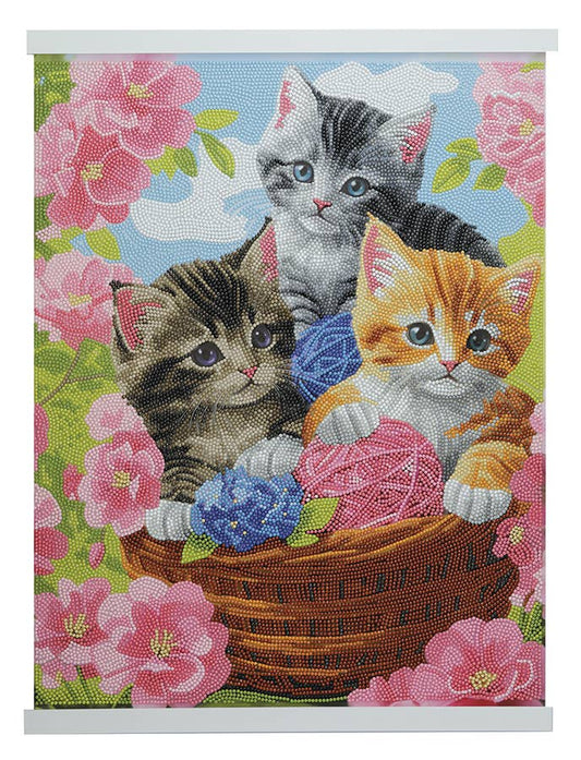 Crystal Art Scroll Kit: Playful Cats