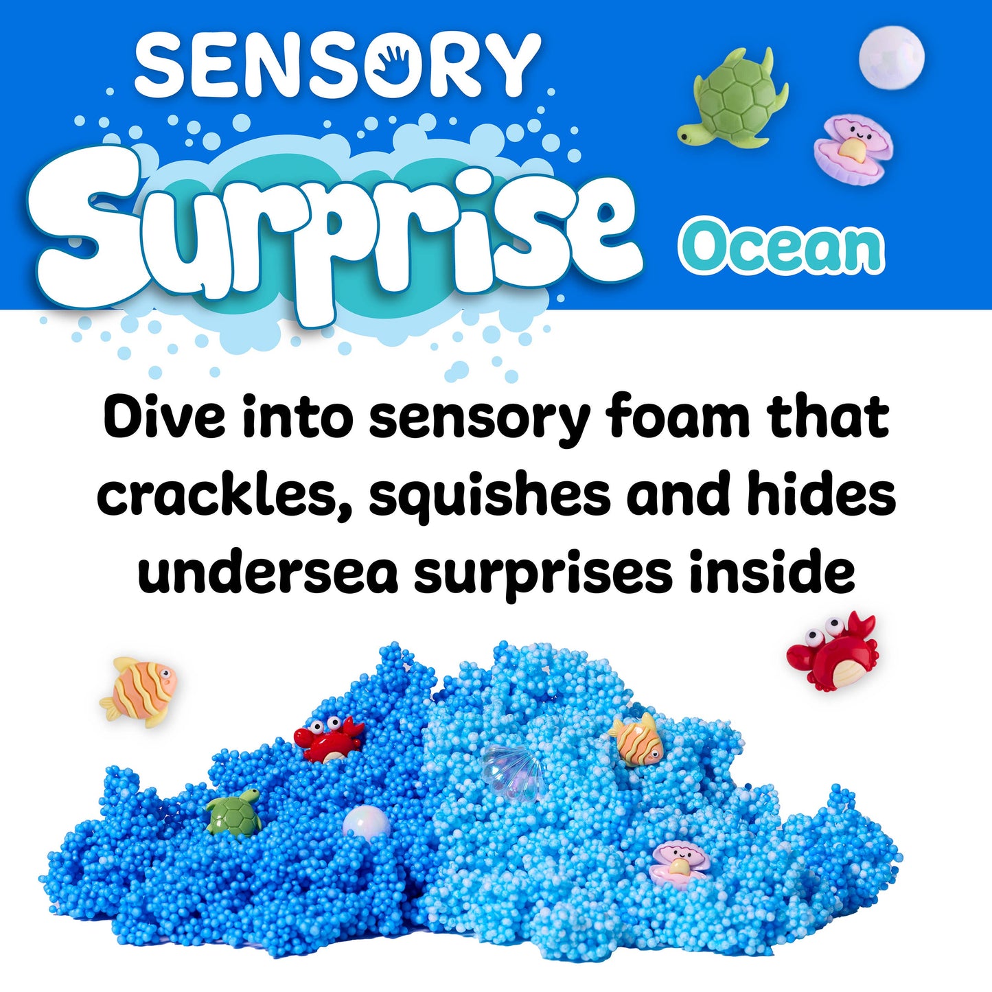 Ocean Theme Charms Sensory Surprise Squishy Foam Bucket