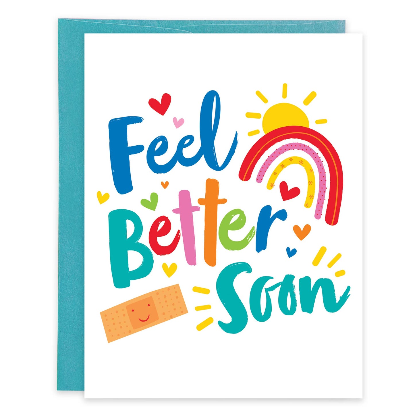 Bandaid/Rainbow Get Well Greeting Card