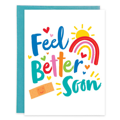 Bandaid/Rainbow Get Well Greeting Card
