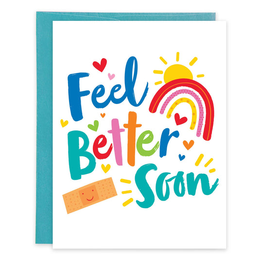 Bandaid/Rainbow Get Well Greeting Card