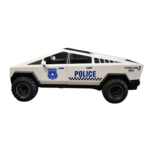 7.5" Friction Cybertruck Police Car with Lights, Sound & Vapor Effect