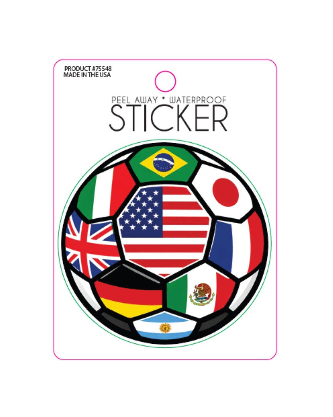 USA Soccer/World Cup Inspired Die Cut Sticker-Flag Ball