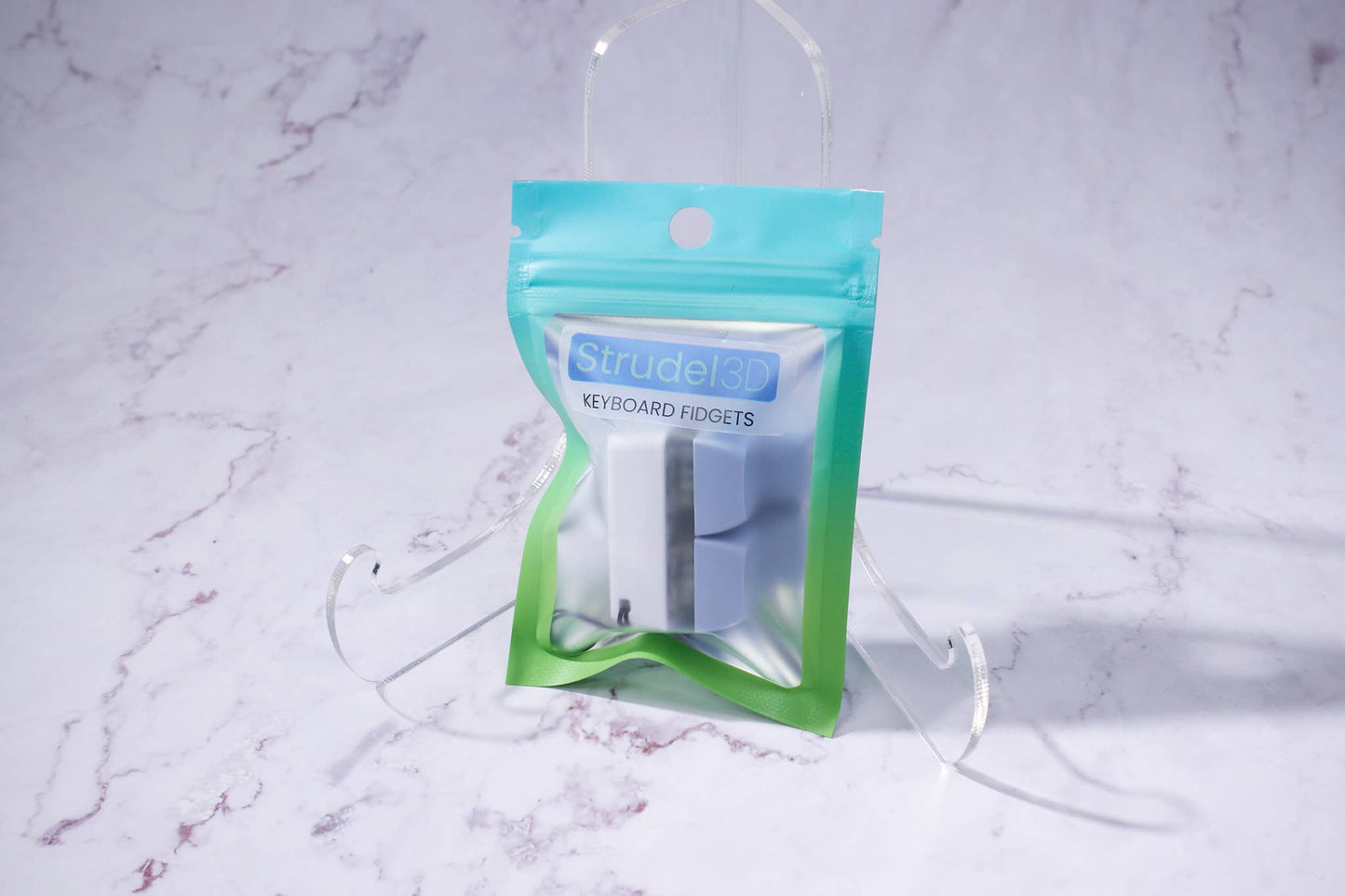 2 Key Mechanical Keyboard Fidget Keychain - Pastel Colors