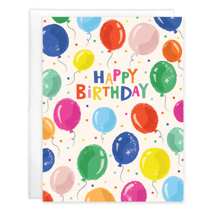 Floating Balloons Birthday Greeting Card