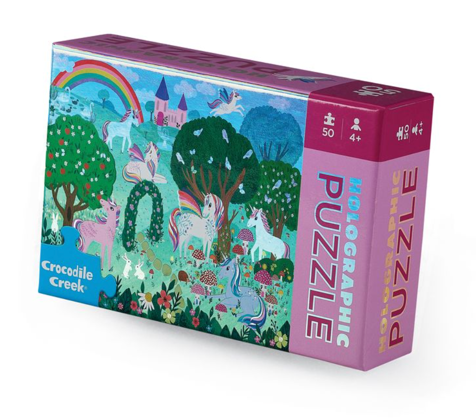 Sparkling Unicorn 50-Piece Mini Holographic Puzzle