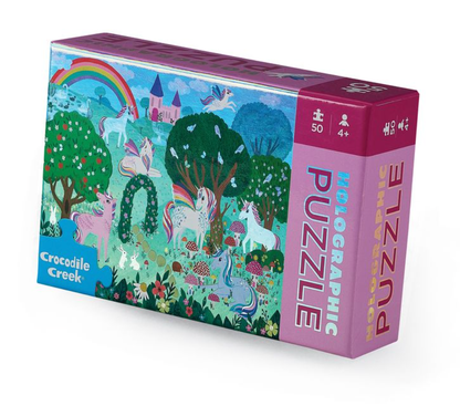 Sparkling Unicorn 50-Piece Mini Holographic Puzzle