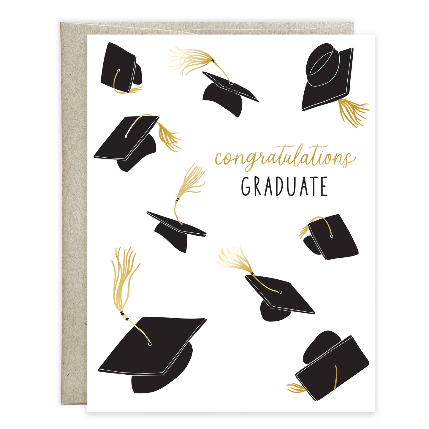 Floating Grad Hats Graduation Greeting Card