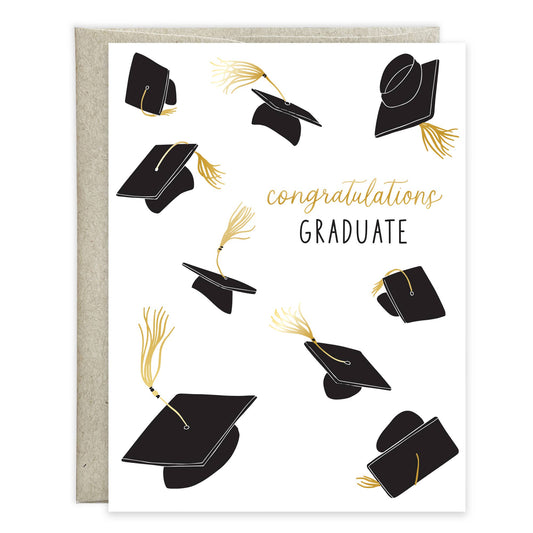 Floating Grad Hats Graduation Greeting Card
