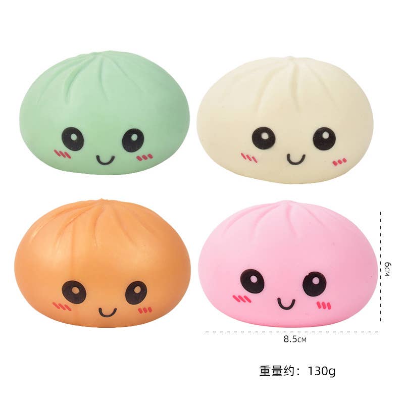 Mystery Squishy Dumpling Bao Bun Fidget Toy Rainbow Emoji Buns