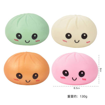 Mystery Squishy Dumpling Bao Bun Fidget Toy Rainbow Emoji Buns