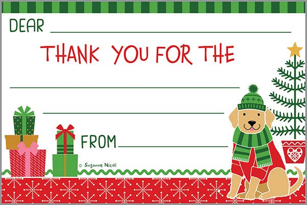 Holiday Kids Thank You Postcard - Christmas Dog