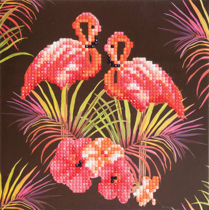 Crystal Art Card Kit: Flamingos