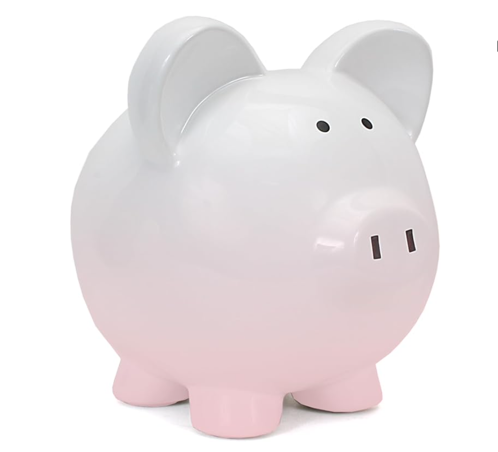 Pink Ombre Pig Bank