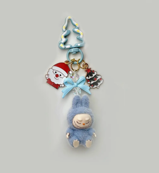 Christmas Flocking Mini Cute Monster Keychain Bag Pendant