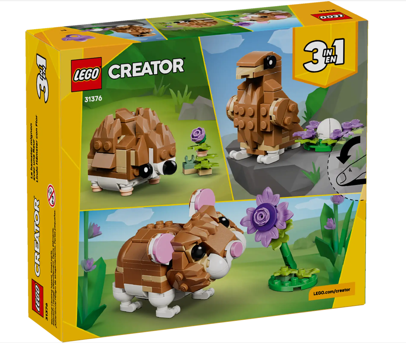 Cute Hamster with a Flower Lego