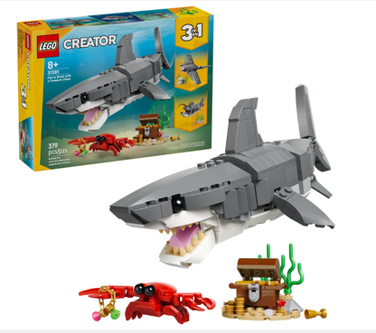 Fierce Shark with a Treasure Chest Lego