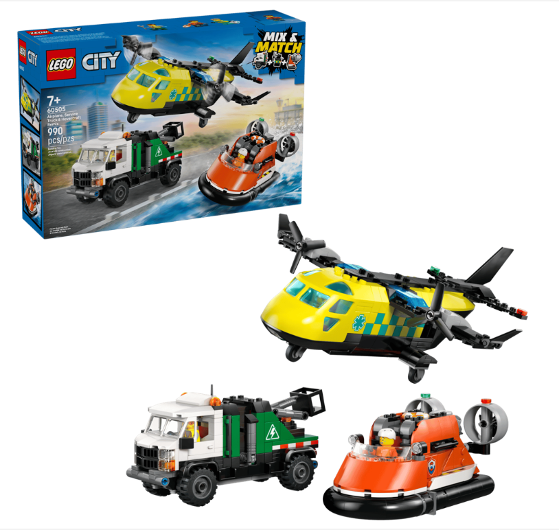 Airplane, Service Truck, & Hovercraft Remix Lego
