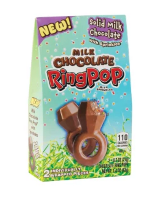 Solid Milk Chocolate Ring Pop w Sprinkles (2 pc)